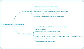 Description de l'image par IA : Diagram de commentaire en droit constitutionnel avec étapes et conseils pour une analyse structurée.