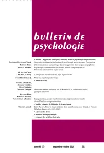 Couverture de Nouvelles normes adultes du test de Rorschach et évolution sociétale : quelques réflexions