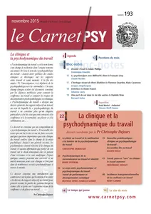 Couverture de Le corps entre psychosomatique et psychodynamique du travail : travail de performance et décompensation somatique